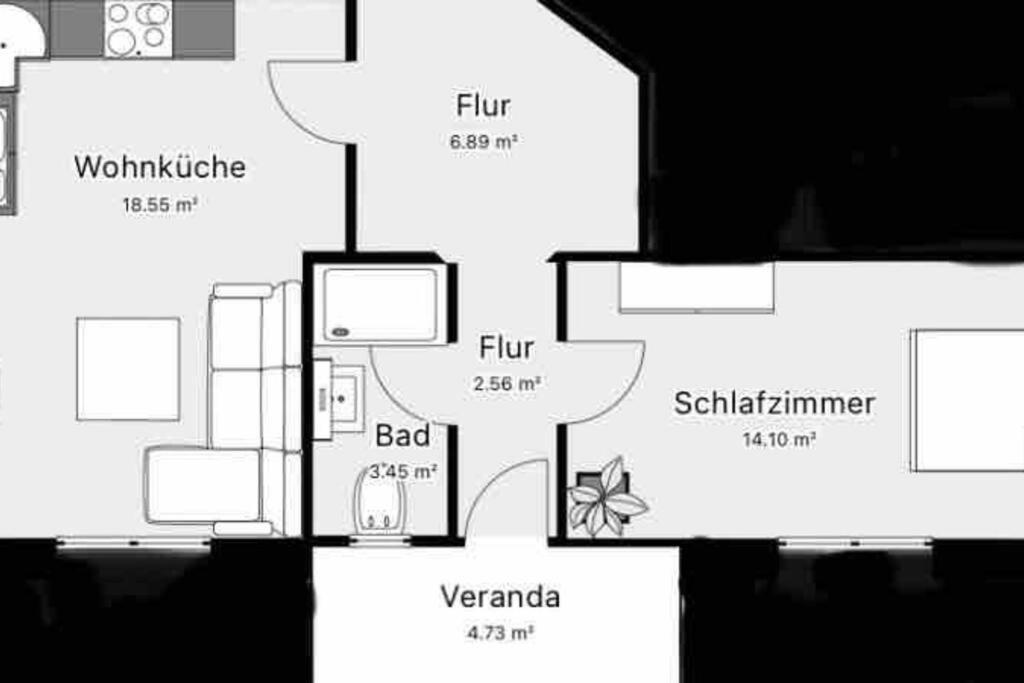 Schoenes 2 Zimmer Apartment An Der Stadt Grenze Mit Klimaanlage Blankenfelde-Mahlow Exteriör bild